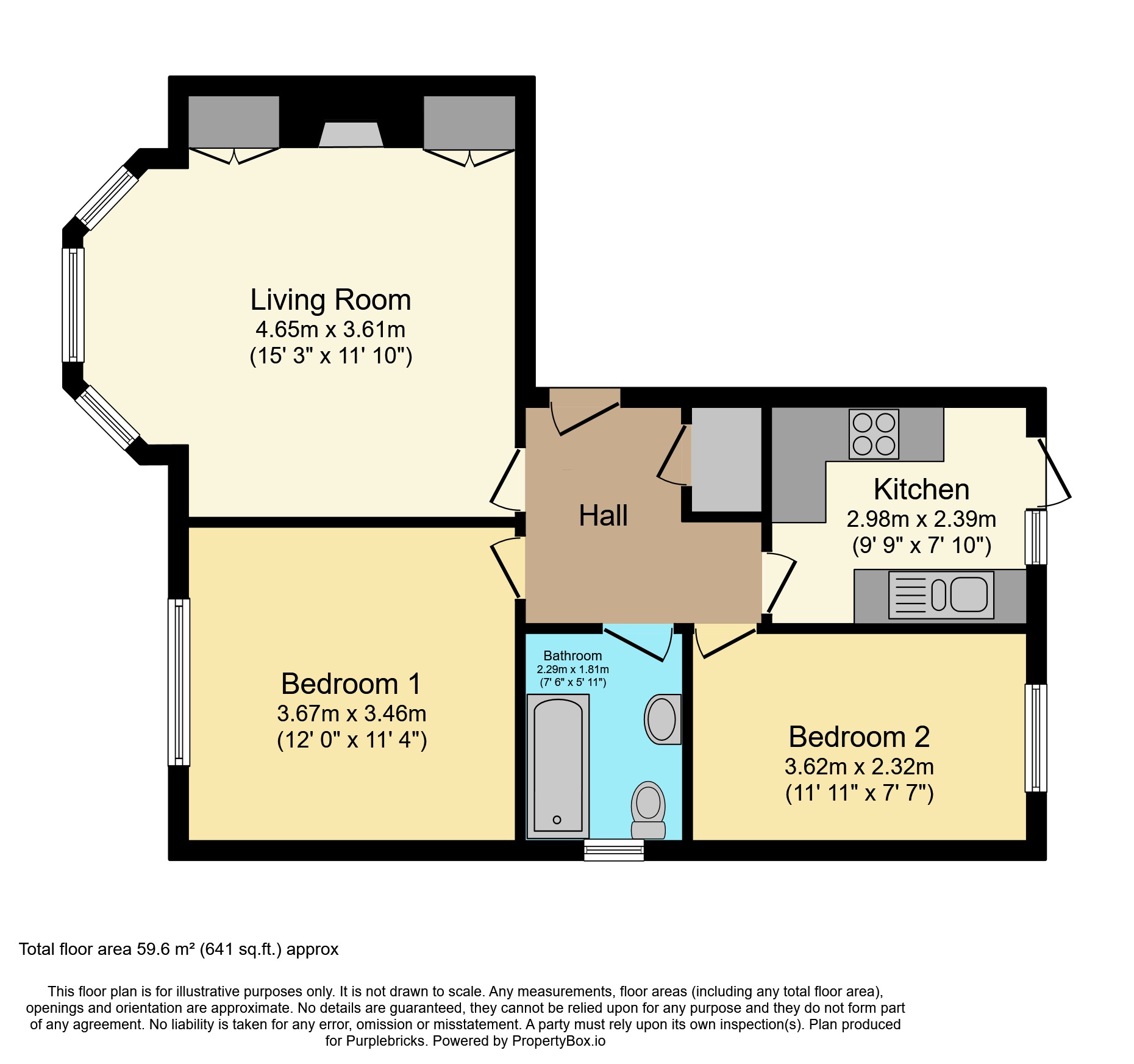Flat 1/Wellesley Court, West Parade, Worthing floorplan