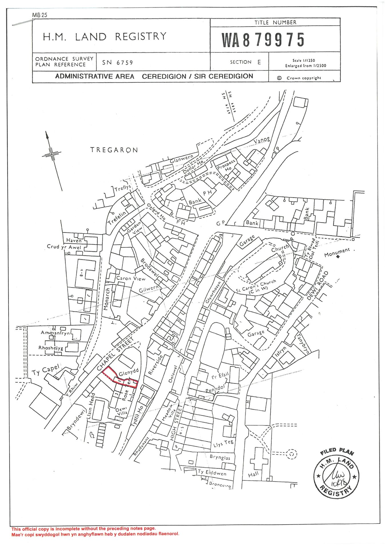 Rose Terrace, Tregaron floorplan