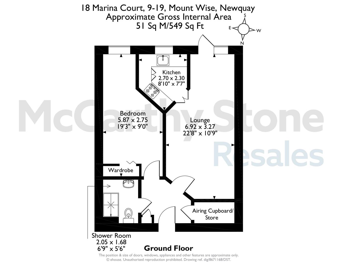 18 Marina Court, Mount Wise, Newquay floorplan