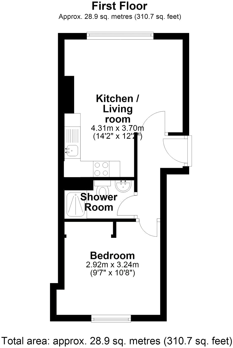 Flat 4, Kings Court, 101, Torquay Road, Devon floorplan