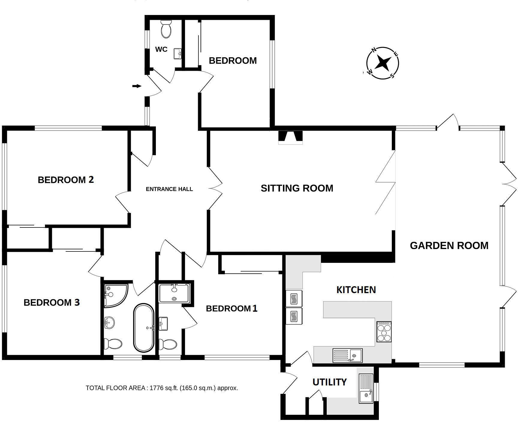 Croes Faen Bungalow, Croes Faen, Monmouth floorplan