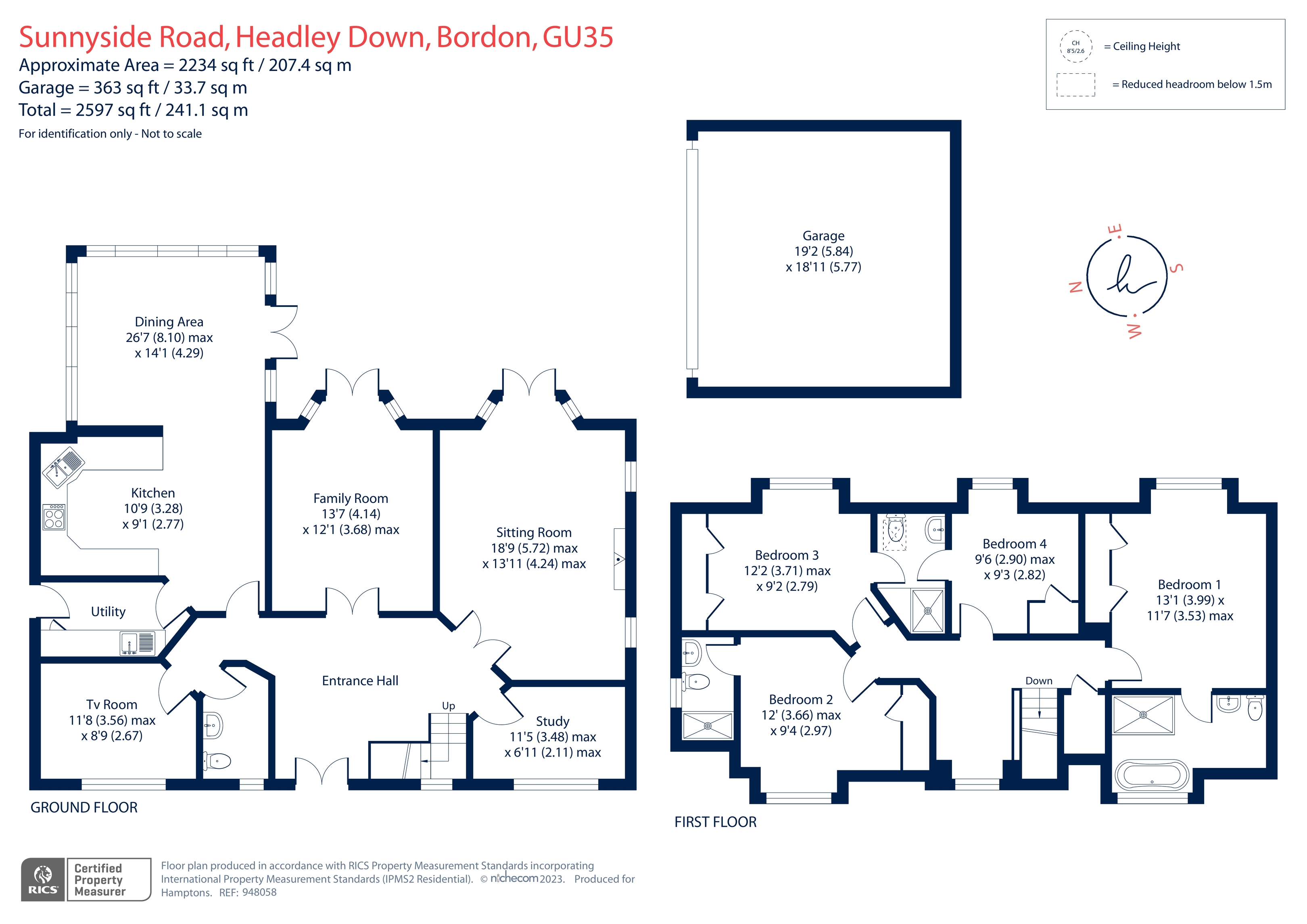 Sunnyside Road, Headley Down, Hants GU35, 4 bedroom detached house for