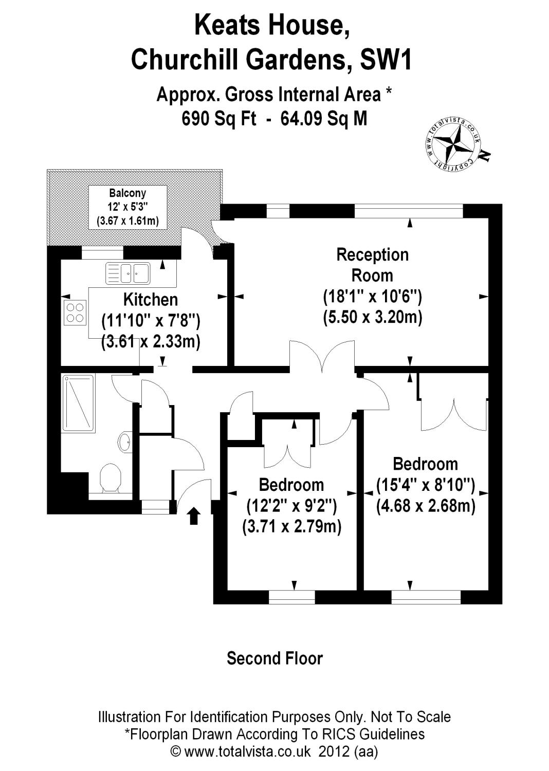 2 Bedrooms Flat for sale in Keats House, Churchill Gardens, London SW1V