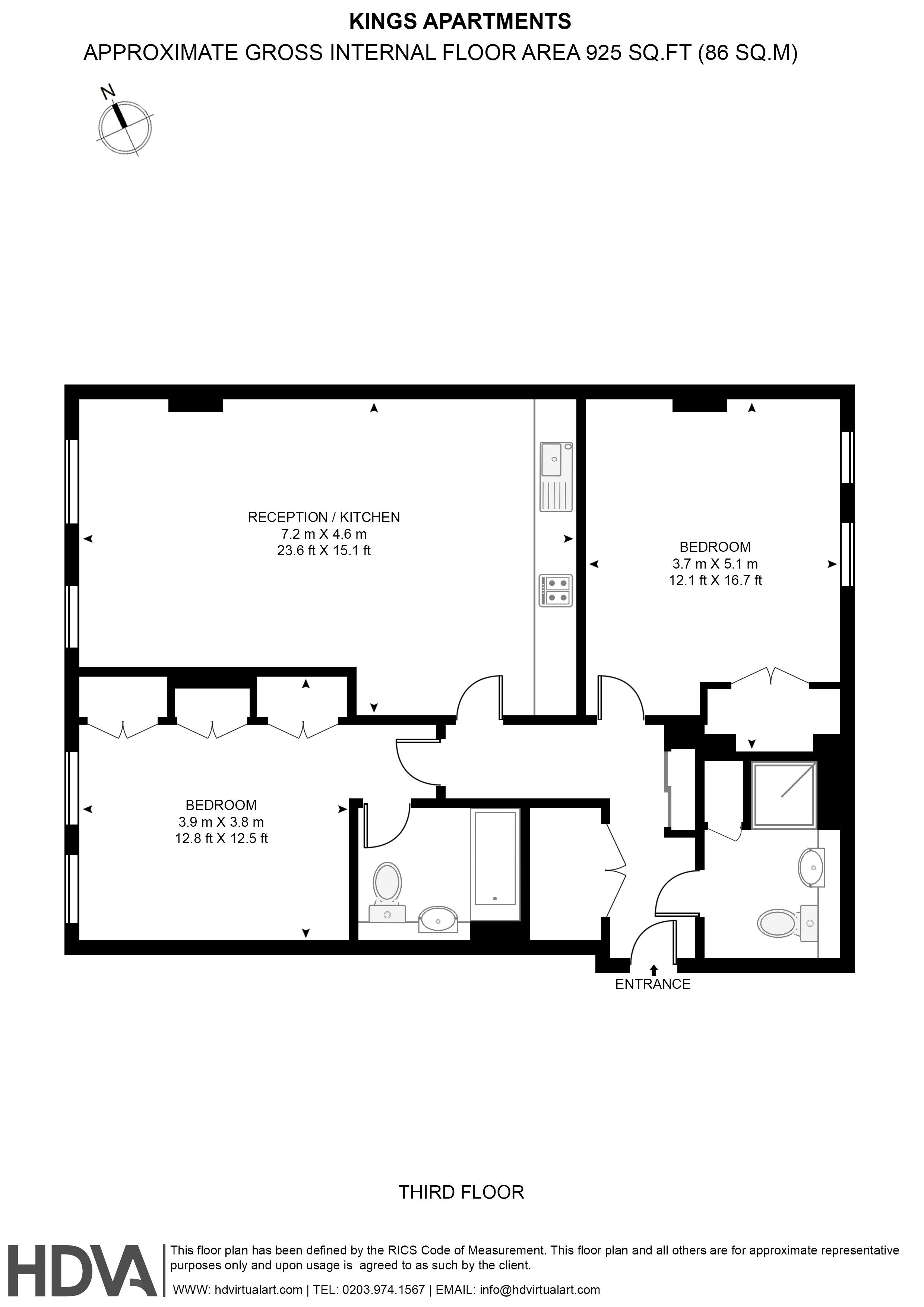 Flat 12, 47, Kings Apartments, Kings Terrace, London floorplan