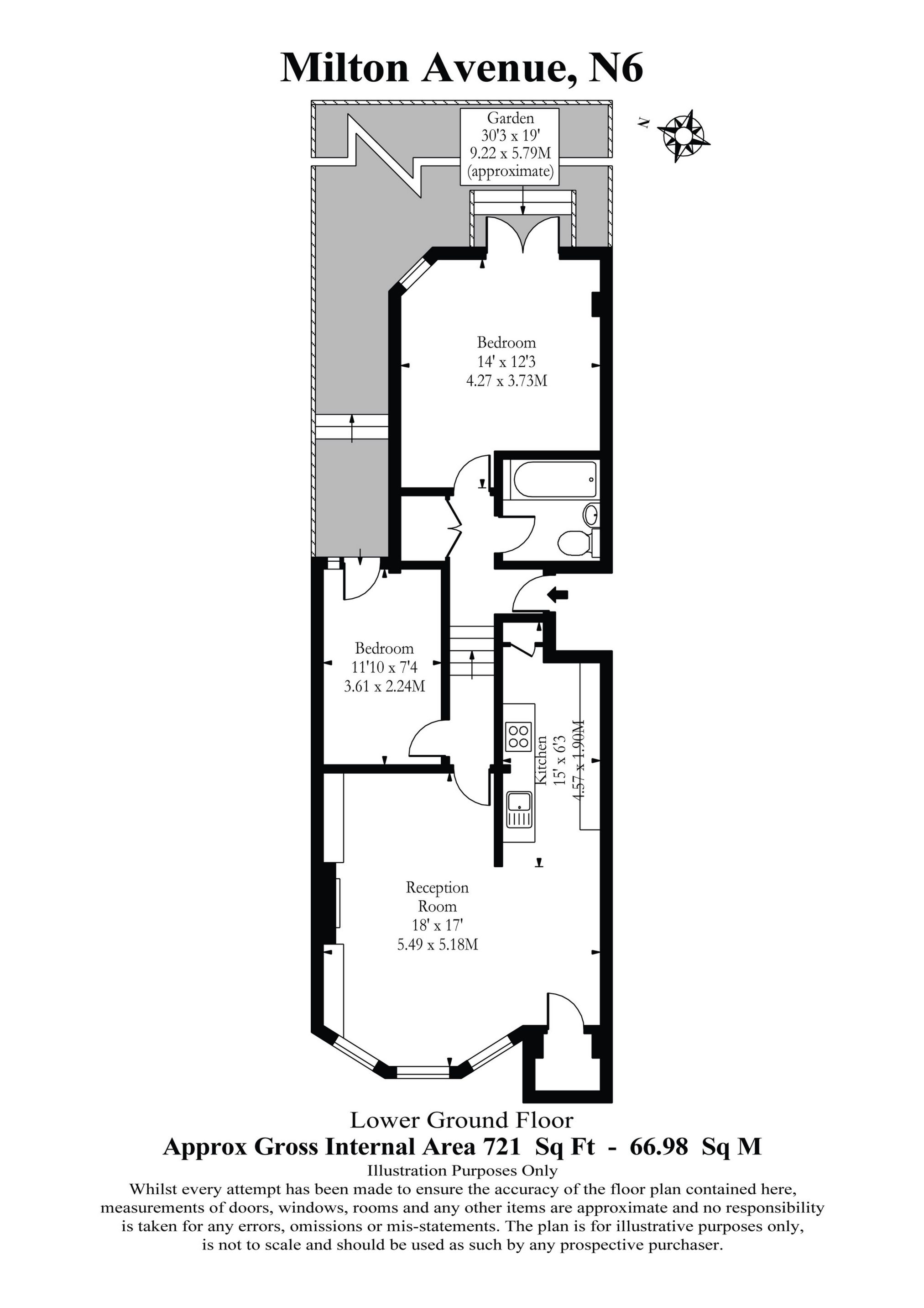 Milton Avenue, Highgate N6, 2 bedroom flat to rent 64090222