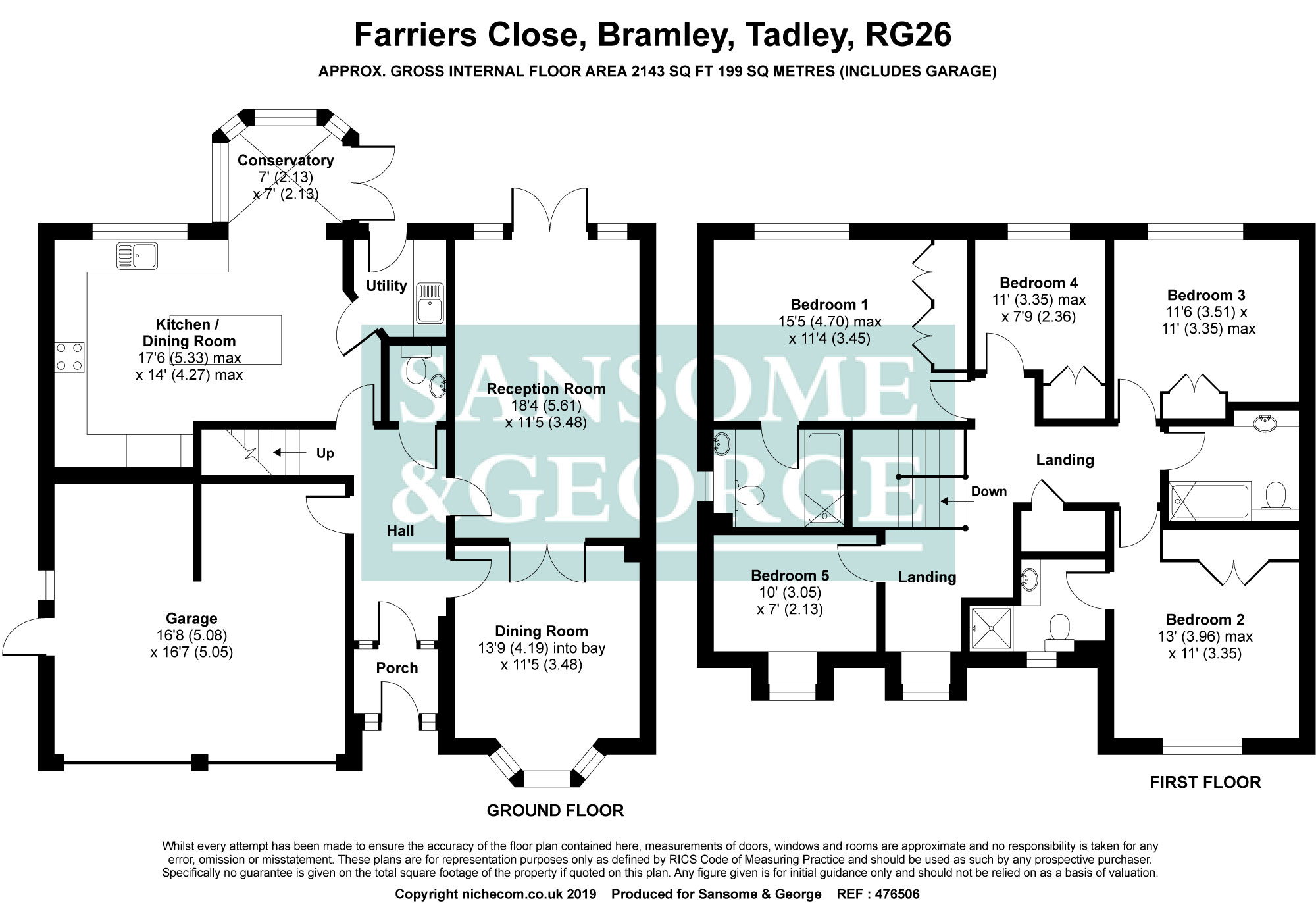 5 Bedrooms Detached house for sale in Farriers Close, Bramley, Tadley, Hampshire RG26