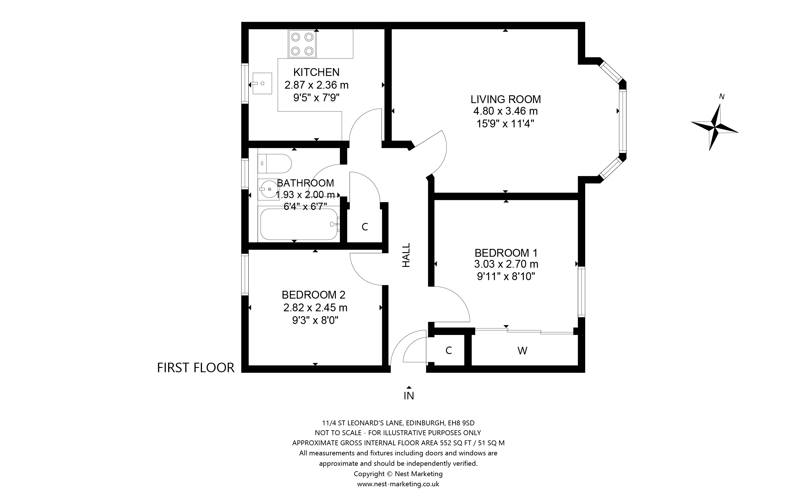 11/4 St Leonards Lane, Newington, Edinburgh EH8, 2 bedroom flat for