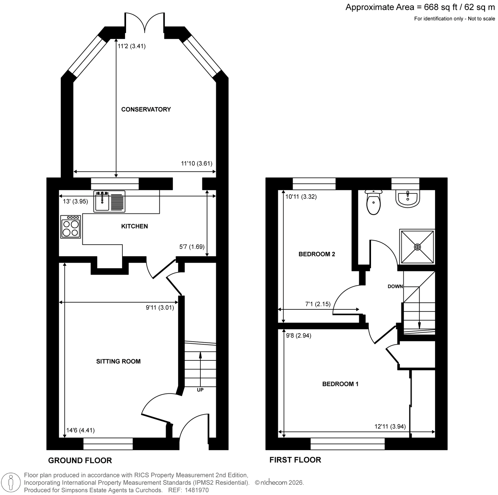 57B,, Slade Road, Ottershaw floorplan