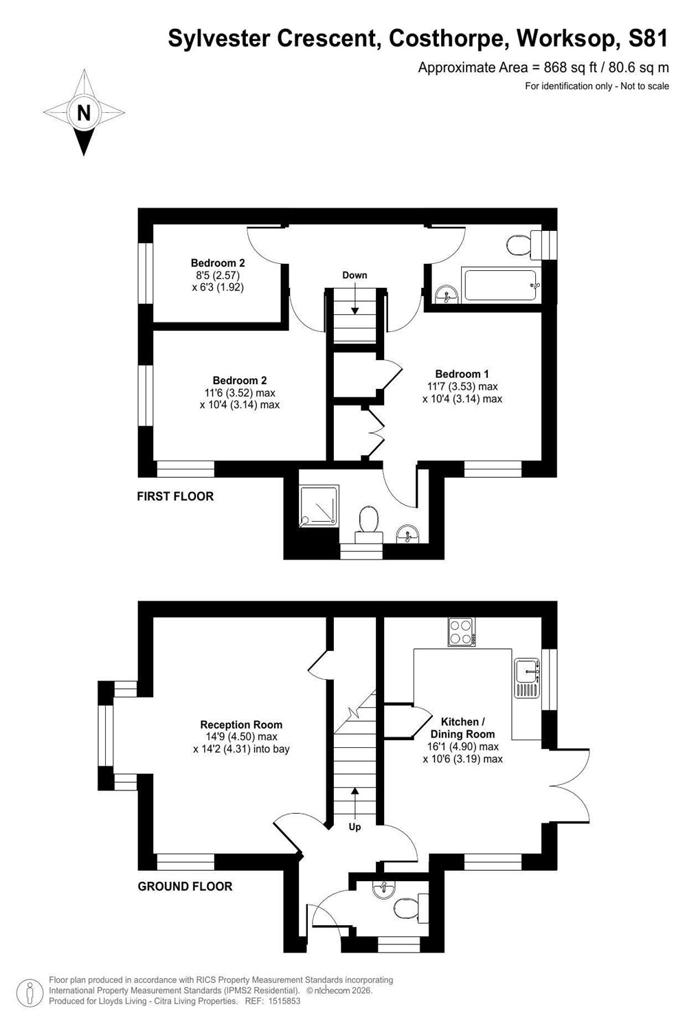 47, Sylvester Crescent, Costhorpe, Worksop floorplan