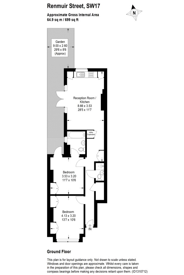Ground Floor Flat, 42, Renmuir Street, London floorplan