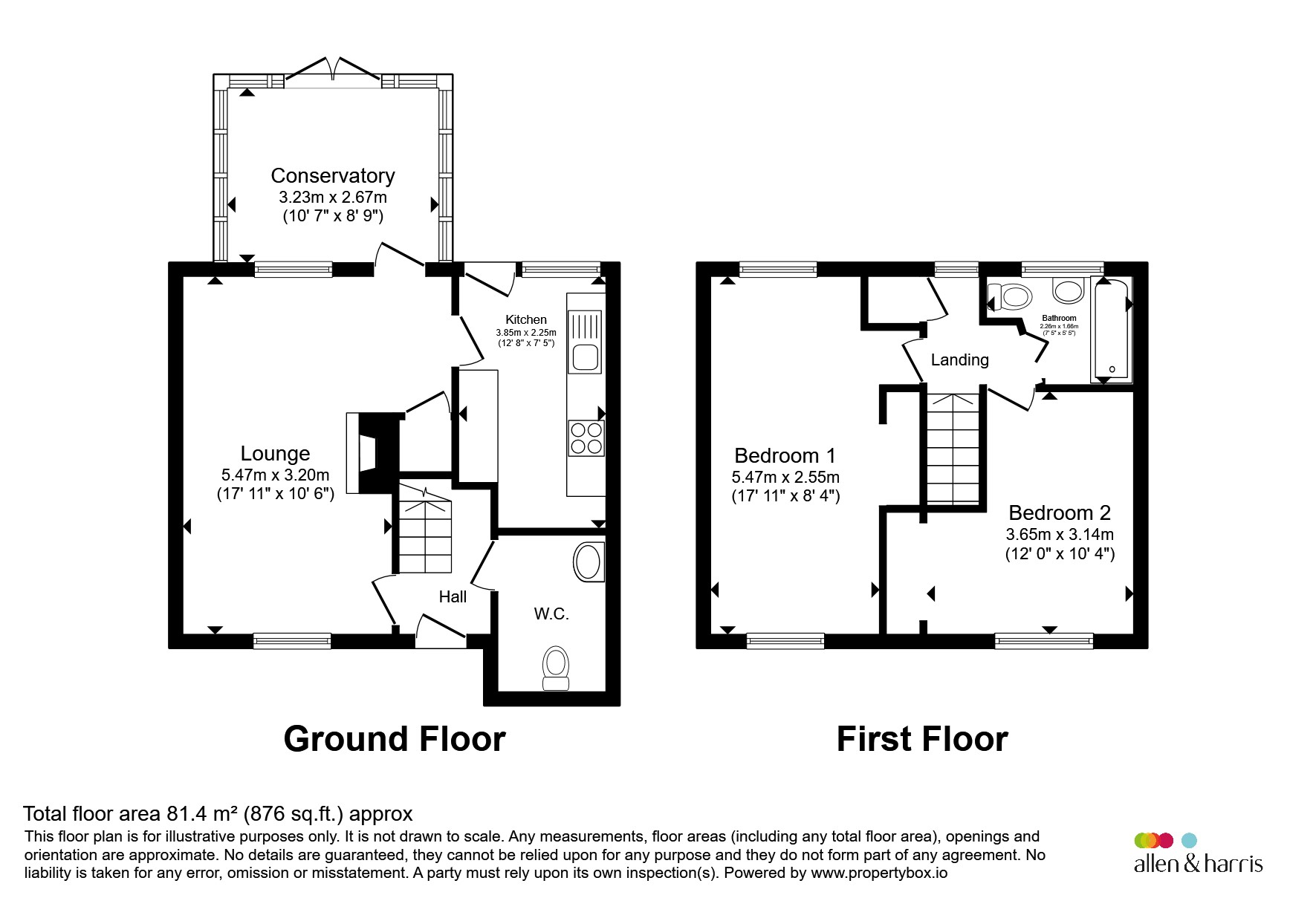 2, Yew Tree Grove, Barry floorplan