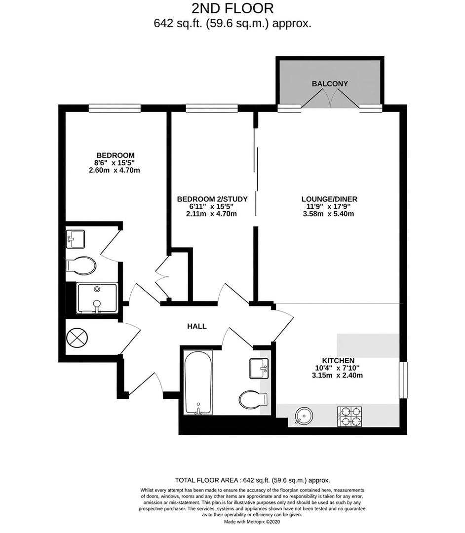 15 Denham House, Park Lodge Avenue, West Drayton floorplan