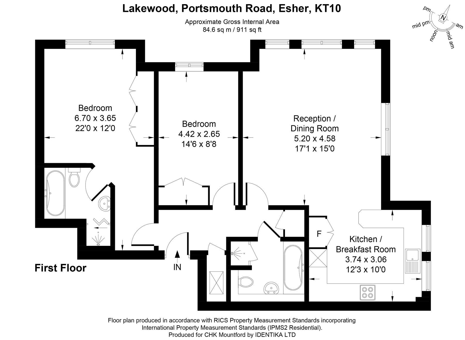 Flat 6, Lakewood,, Portsmouth Road, Surrey floorplan