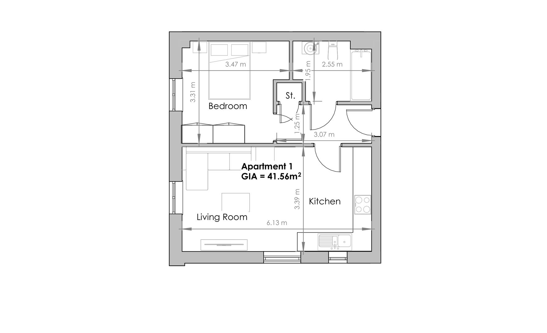 1 The Kallacliff, 12 Lusty Glaze Road, Newquay floorplan