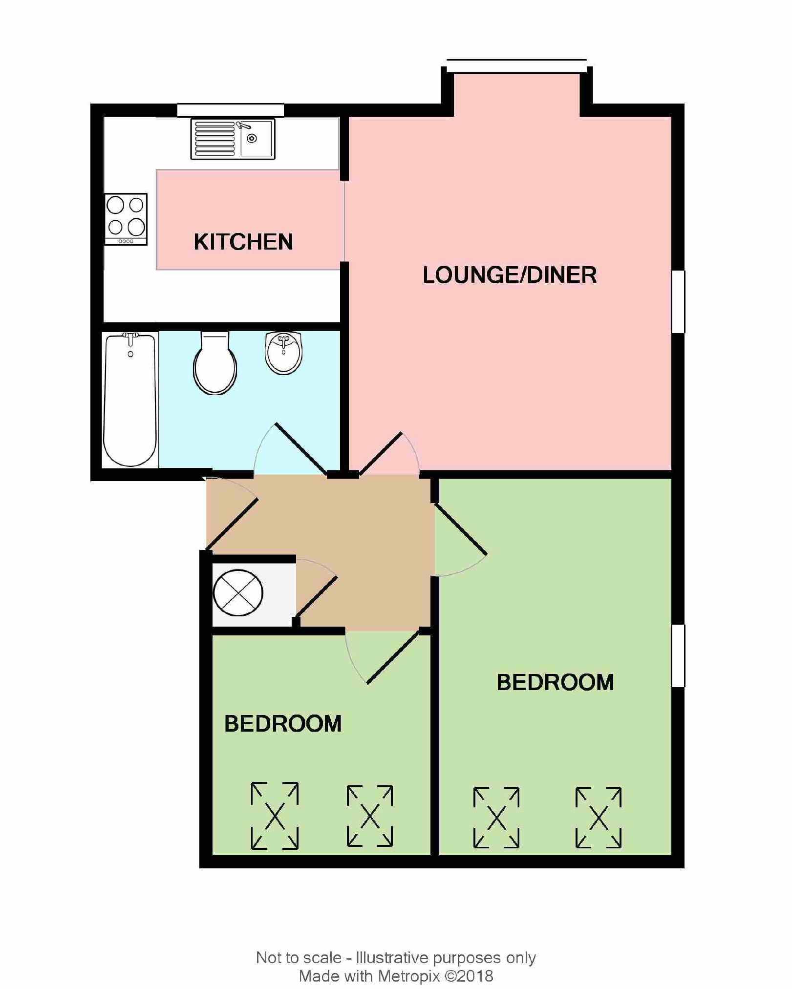 2 Bedrooms Flat for sale in Fawkner Close, Chelmsford, Essex CM2