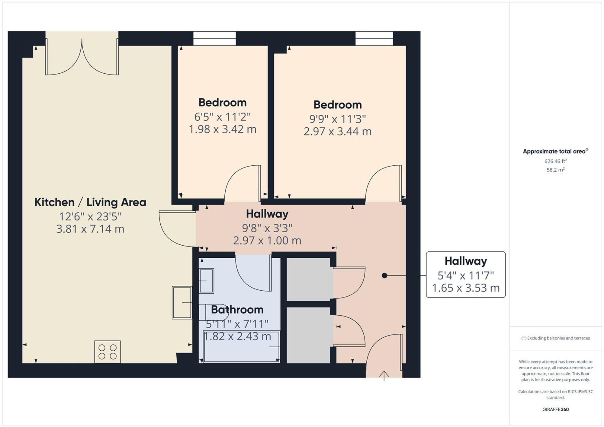 Apt 1, Millennium Heights Lune Street, Lancaster floorplan