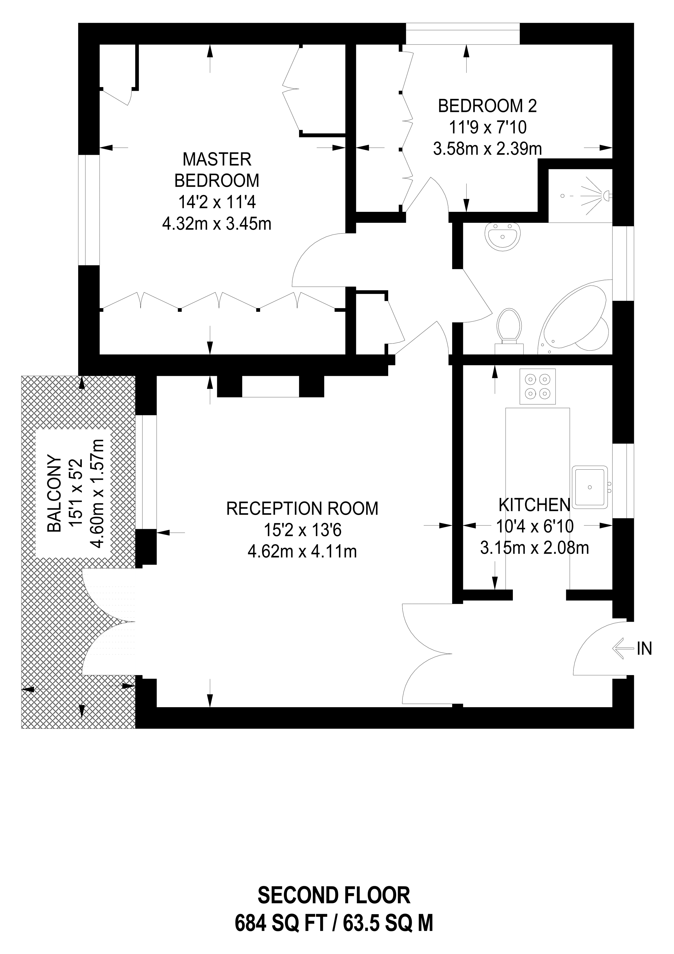 2 Bedrooms Flat to rent in Royston Court IG1, Wanstead,