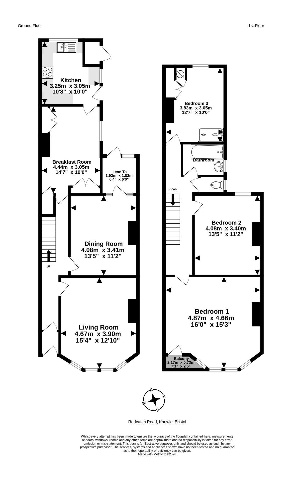 92 Redcatch Road, Bristol floorplan