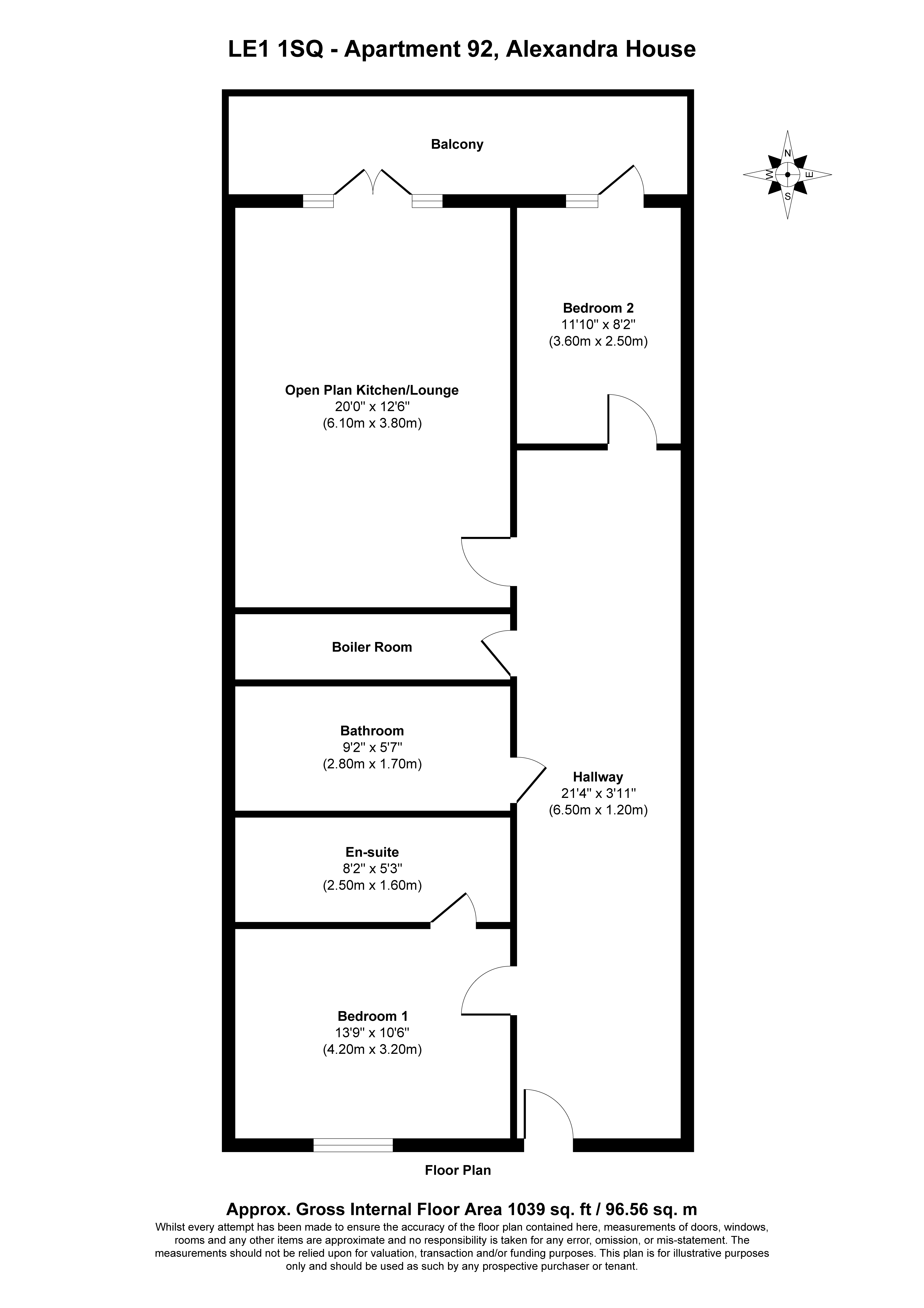 Apartment 92, 47 Rutland Street, Apartment 92, 47 Rutland Street, Leicester floorplan