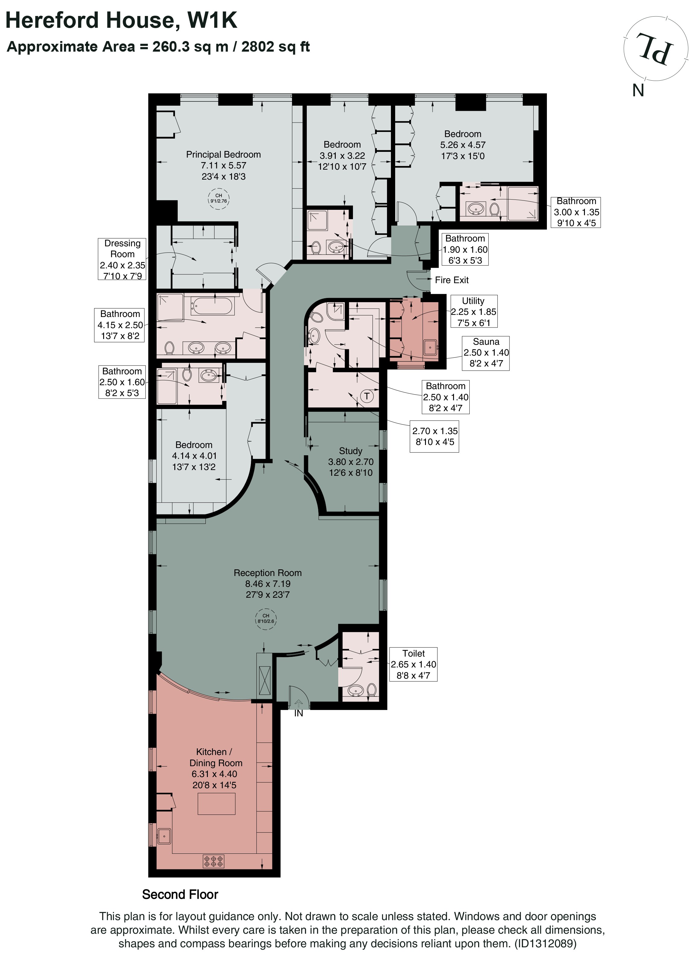 Short Let, 23, Hereford House, London floorplan