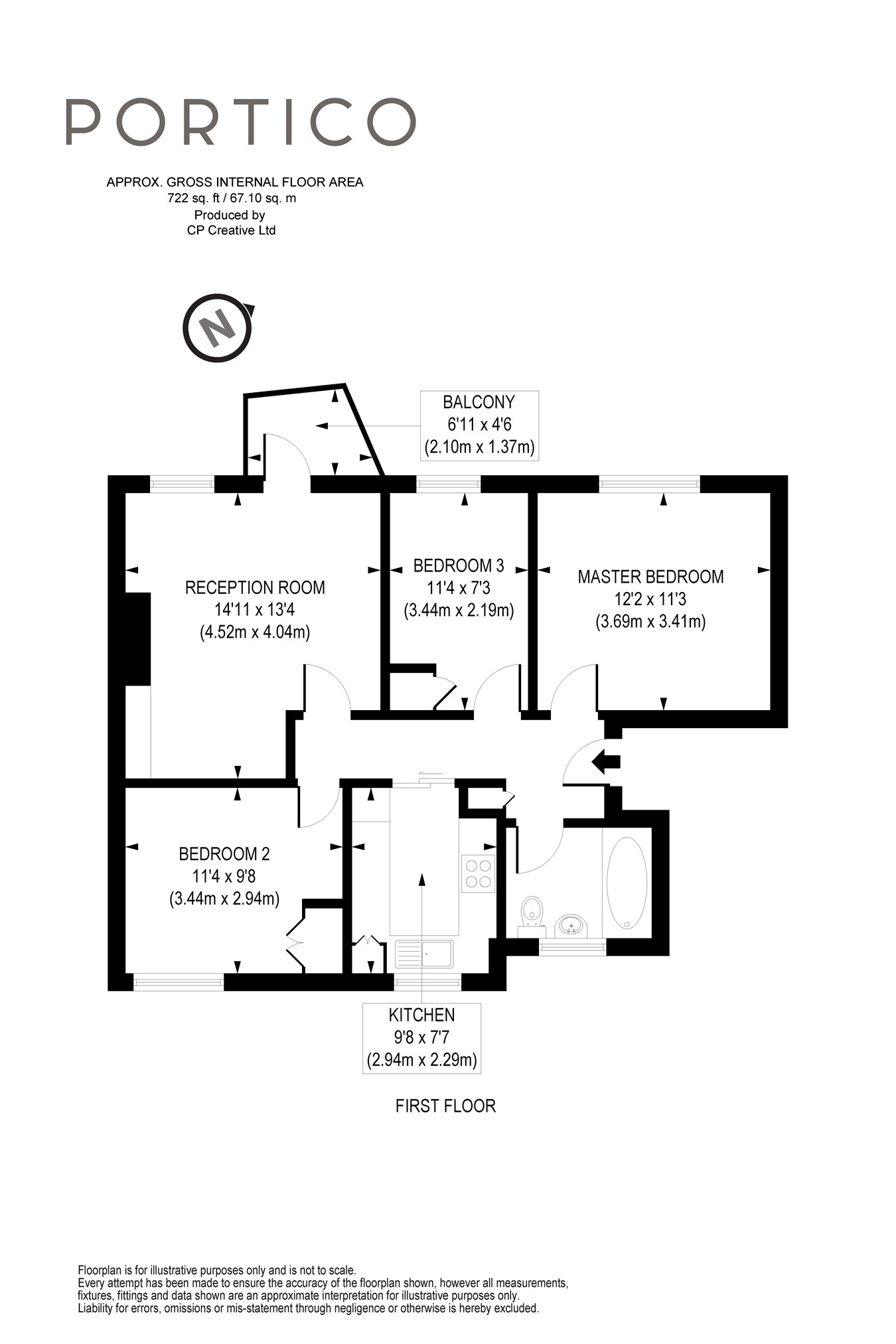 3 Bedrooms Flat for sale in Park View, Collins Road, London N5