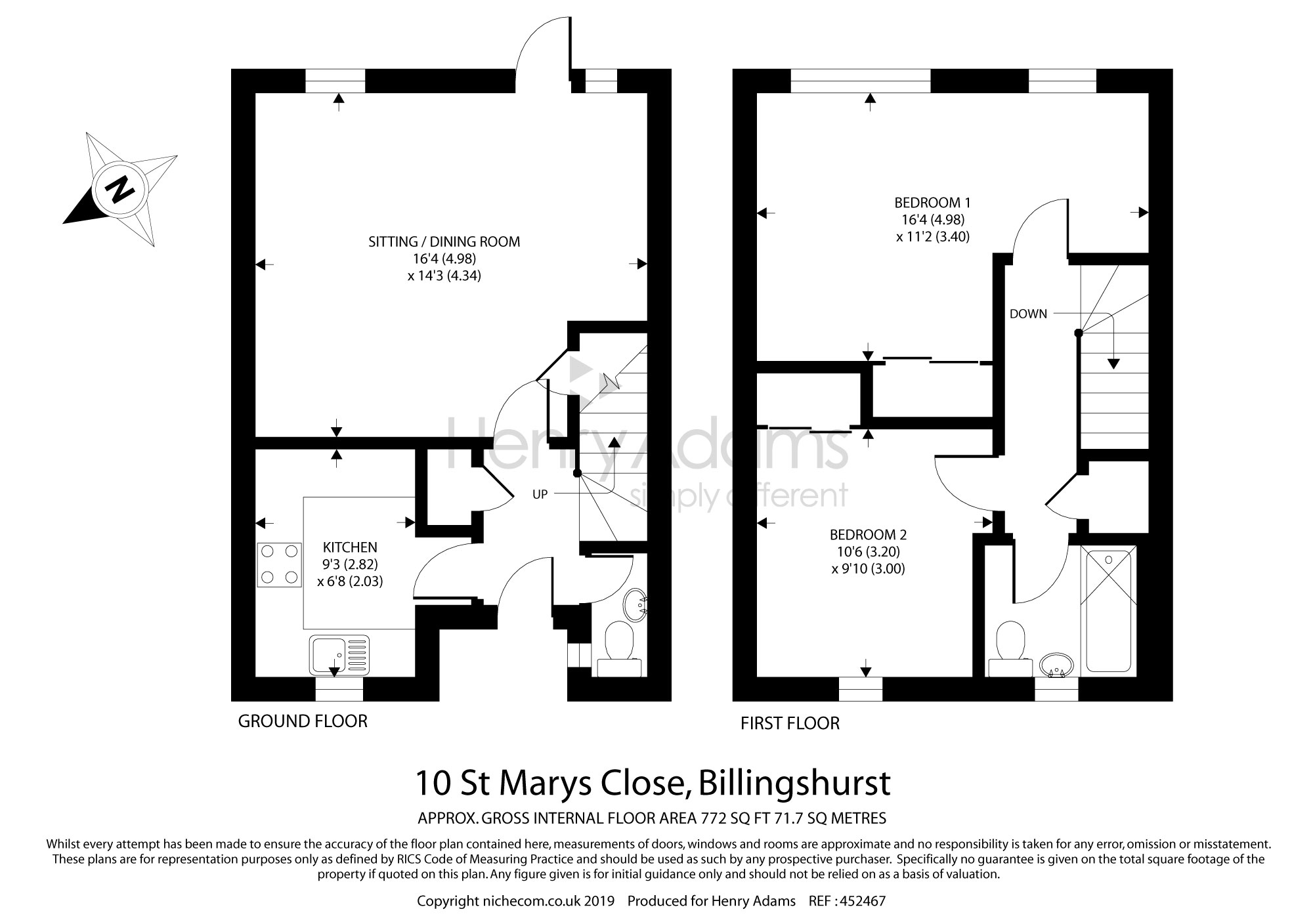 2 Bedrooms Terraced house for sale in St Mary's Close, Billingshurst RH14