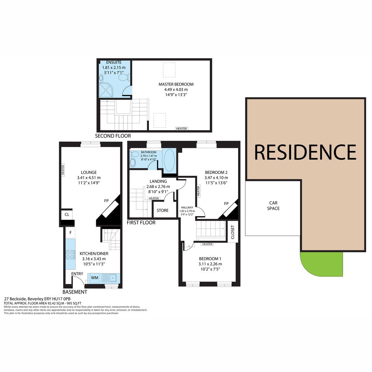 27, Beckside, Beverley floorplan