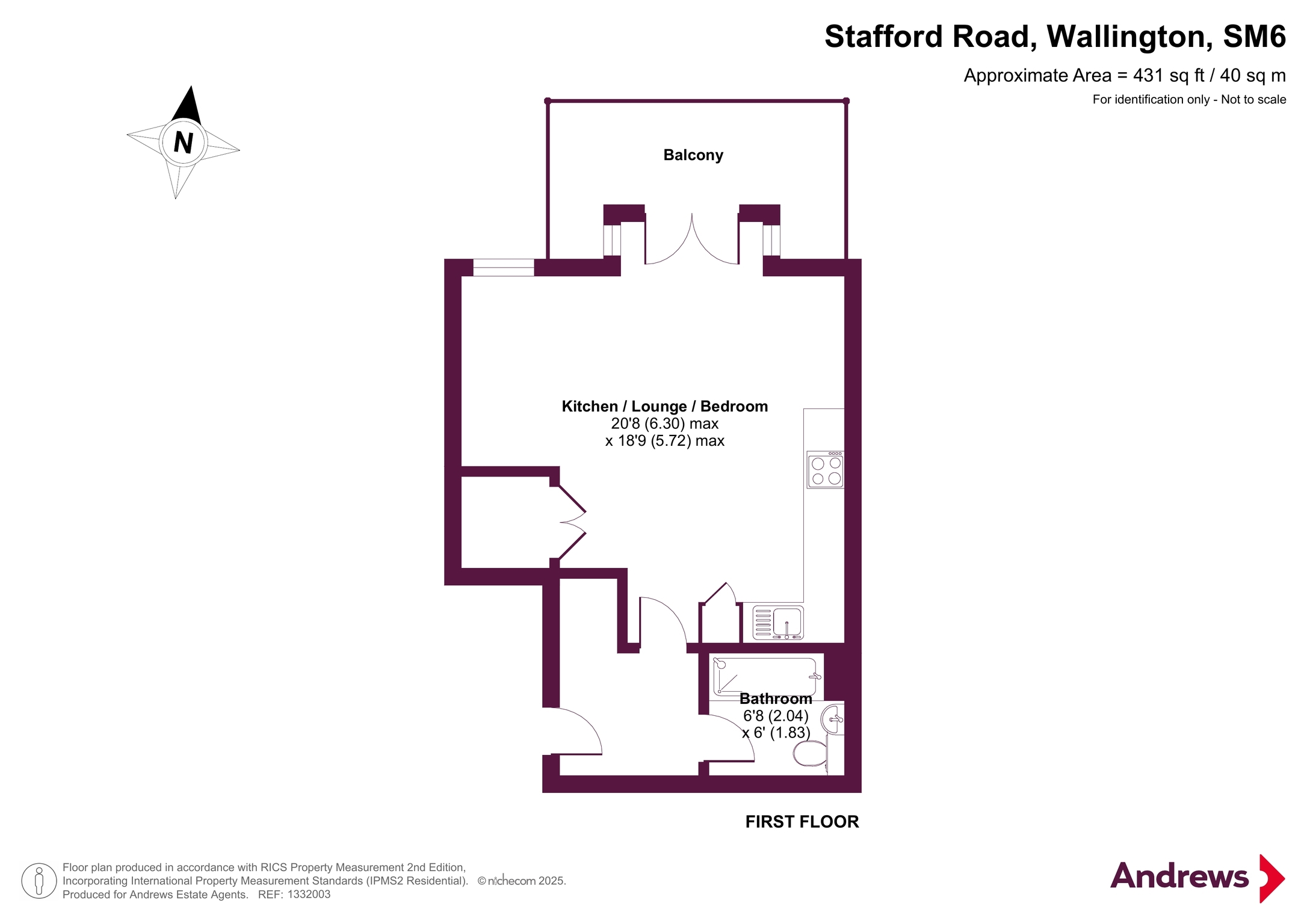 Flat 1, 125A, Stafford Road, Wallington floorplan