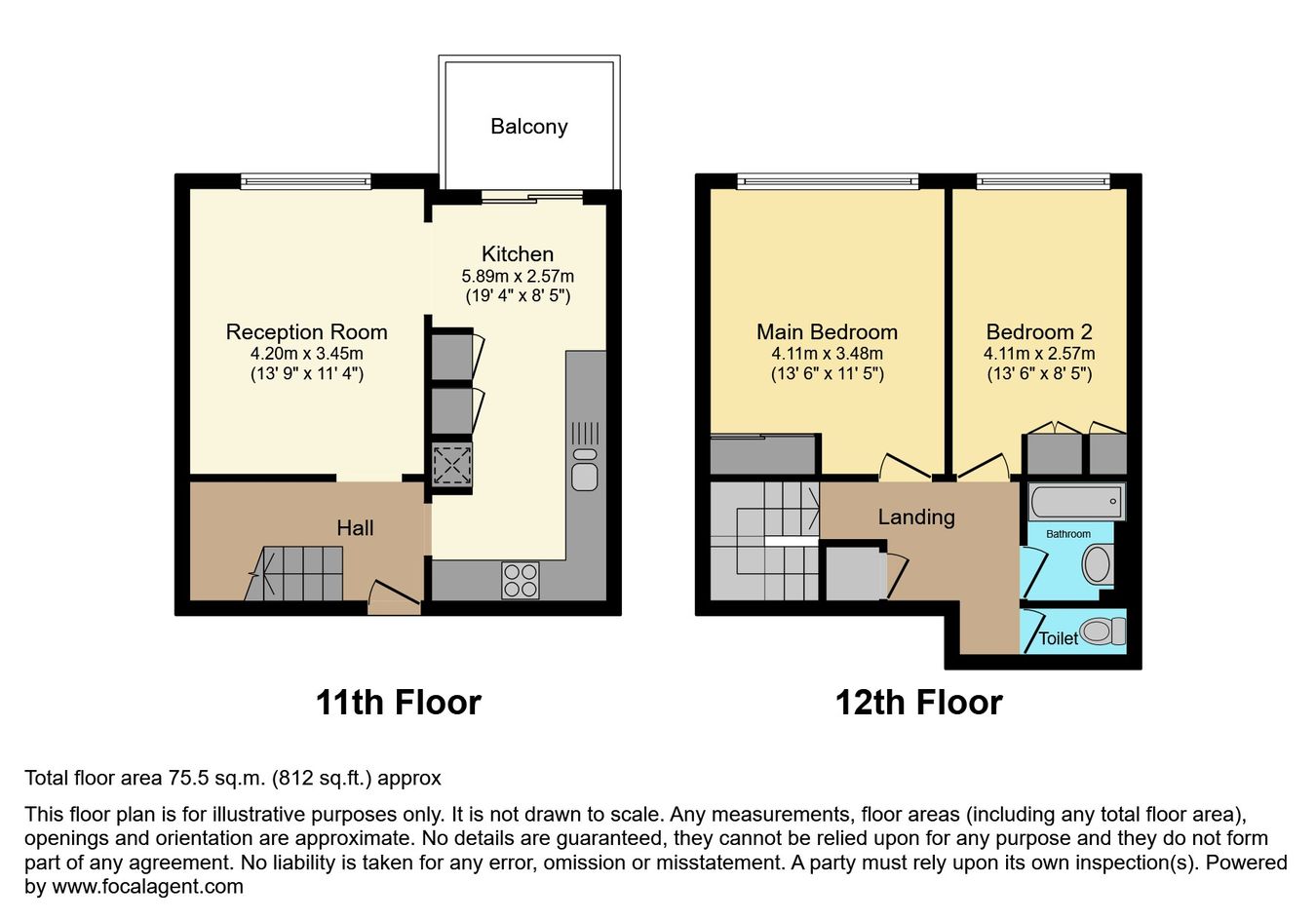 Beckett House, Flat 43, 32, Lingham Street, London floorplan