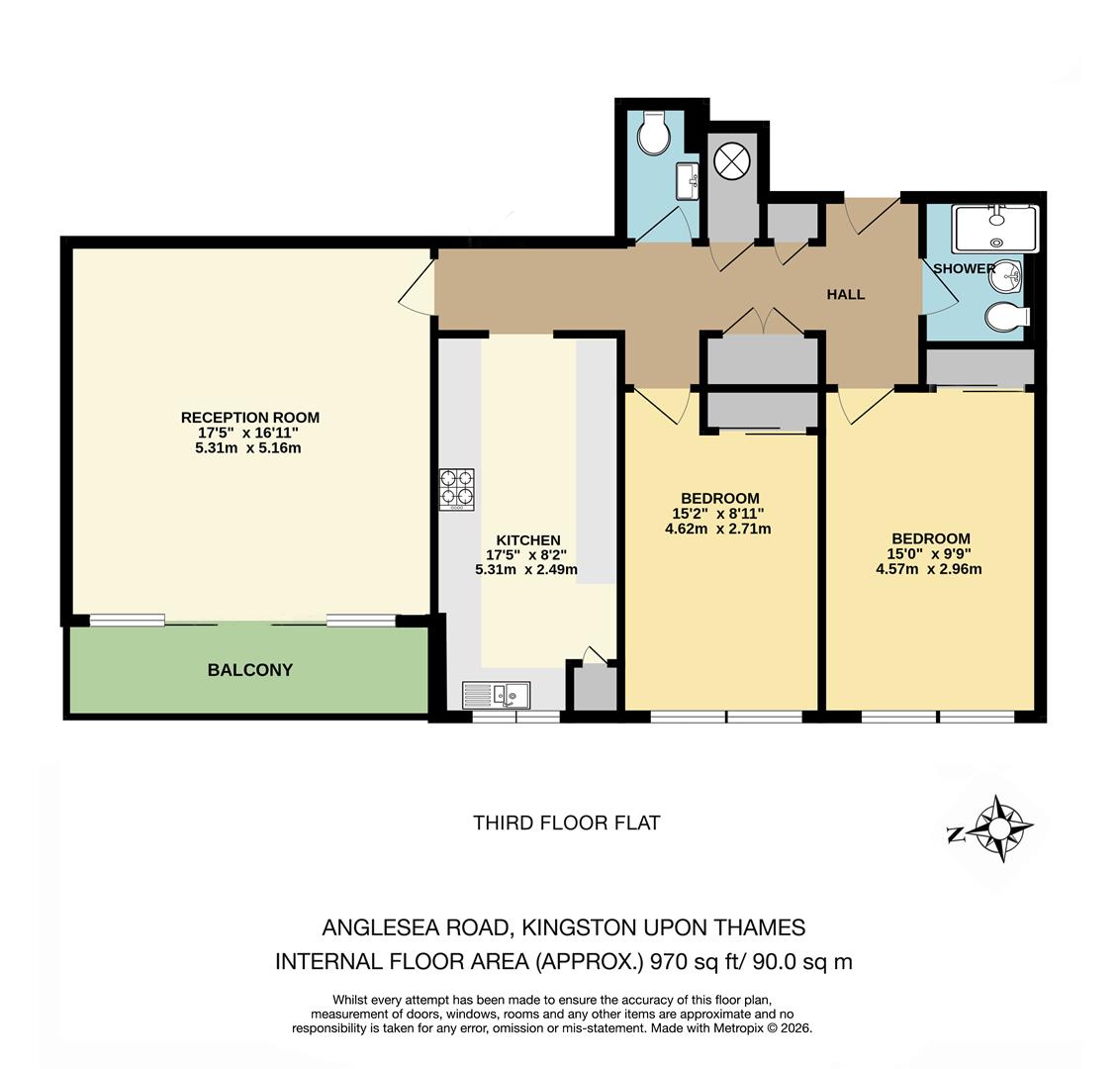 Flat 9, Arundale, Anglesea Road, Kingston Upon Thames floorplan