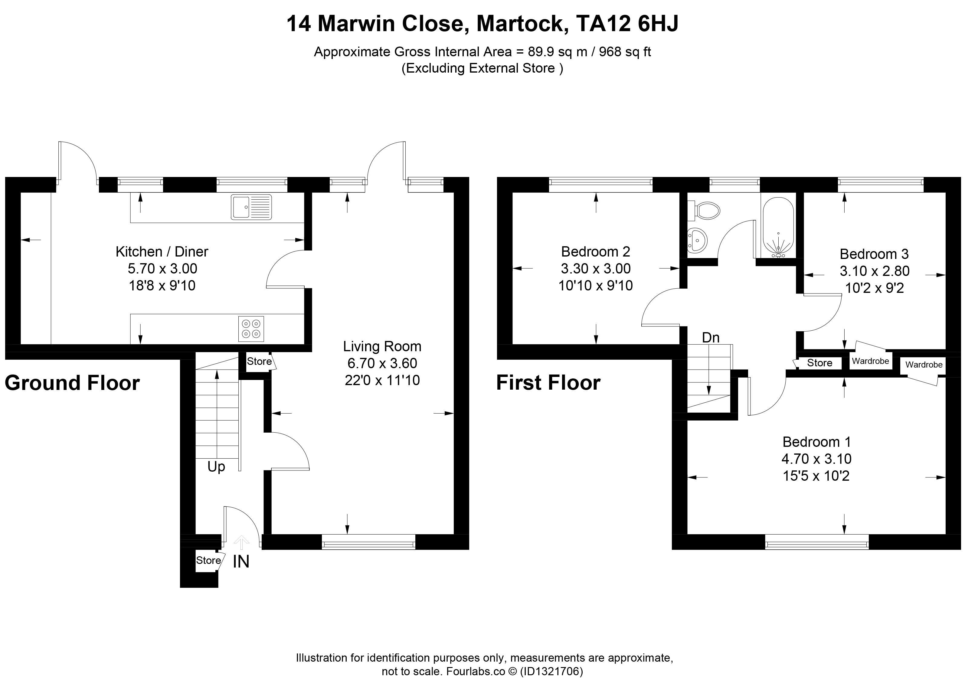 14, Marwin Close, Yeovil floorplan