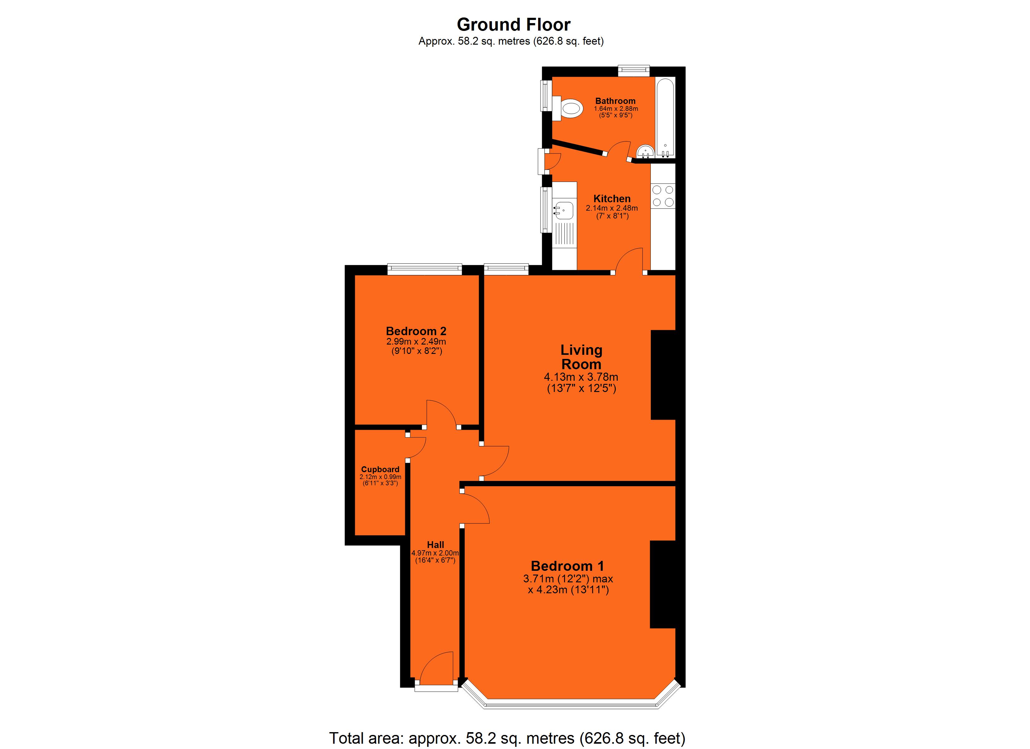 Simonside Terrace, Heaton, NewcastleUponTyne NE6, 2 bedroom flat to