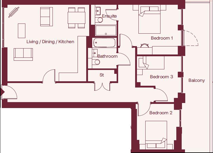 Plot E7, Edison House, Old Electricity Works, Campfield Road, St. Albans floorplan