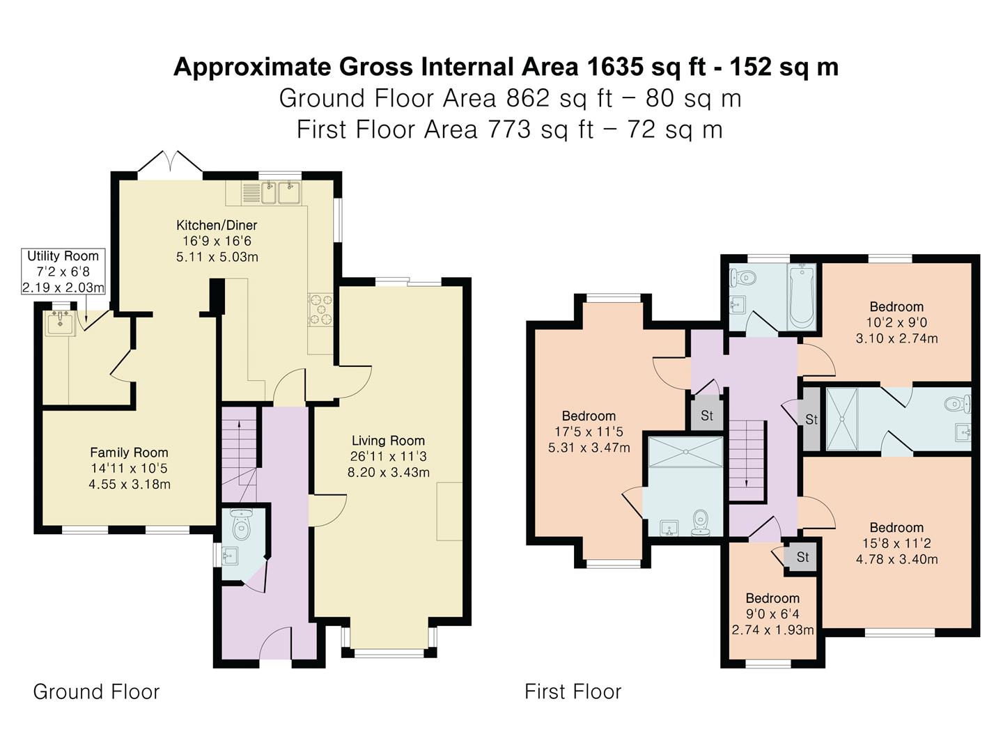 9, Suffolk Close, London Colney floorplan
