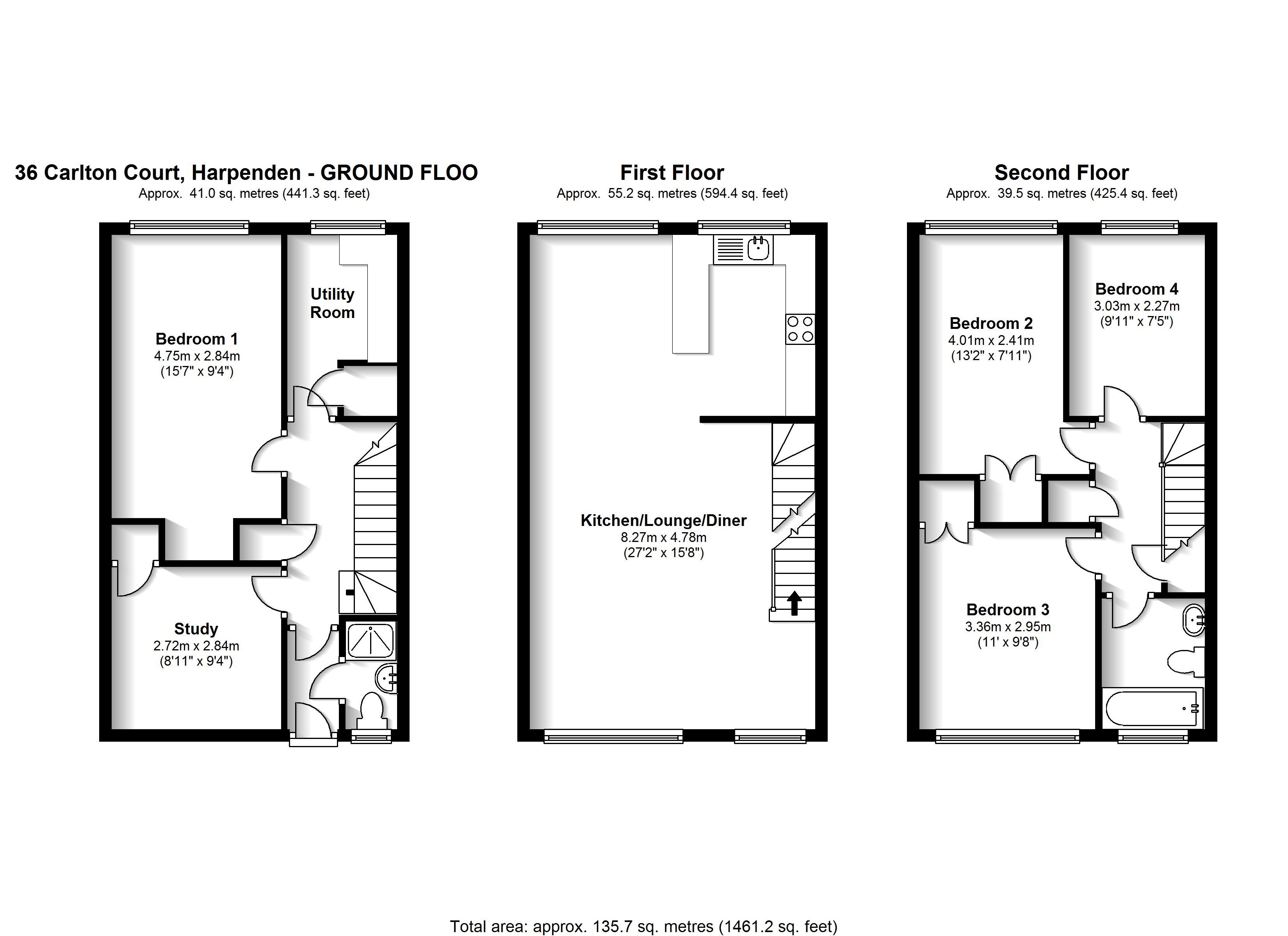 36 Carlton Court, Carlton Road, Harpenden floorplan