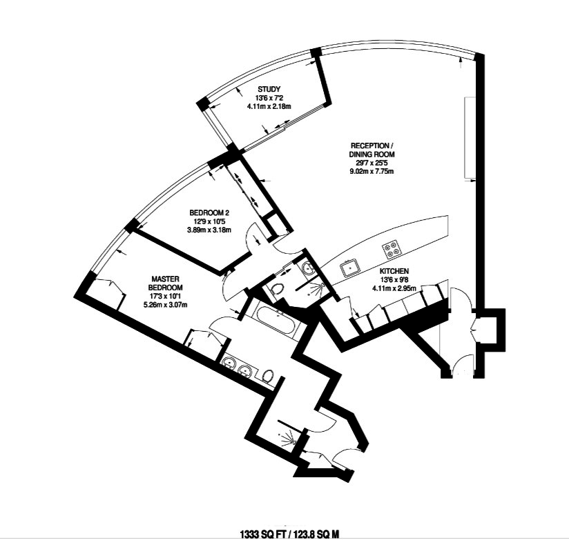20, The Tower, Vauxhall floorplan