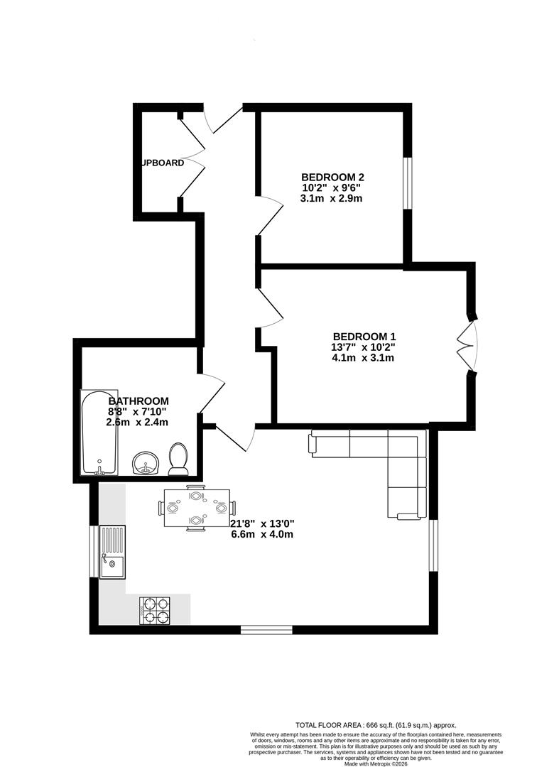 Flat 3, 2, Curtis Way, Dorset floorplan