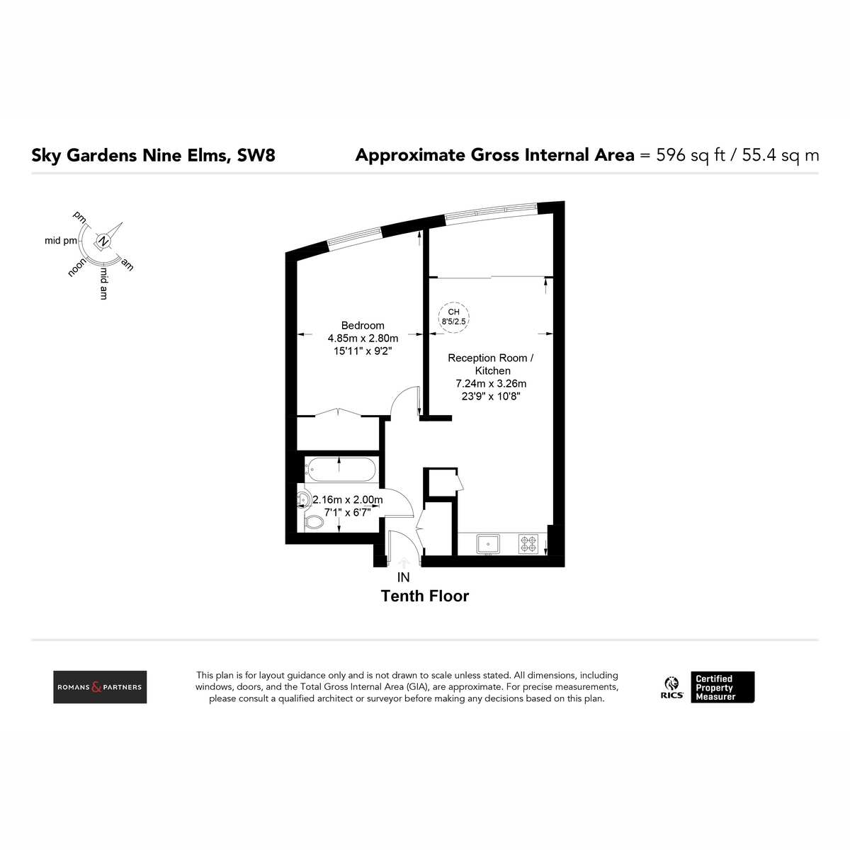 Flat 1005 Sky Gardens, 155, Wandsworth Road, London floorplan