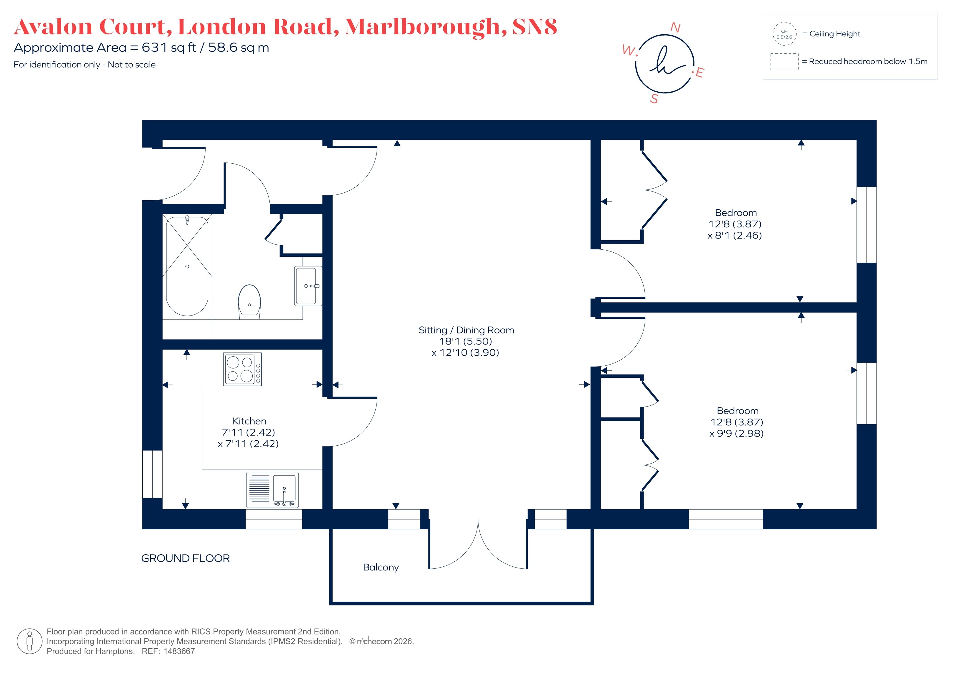 Flat 2, Avalon Court, London Road, Marlborough floorplan