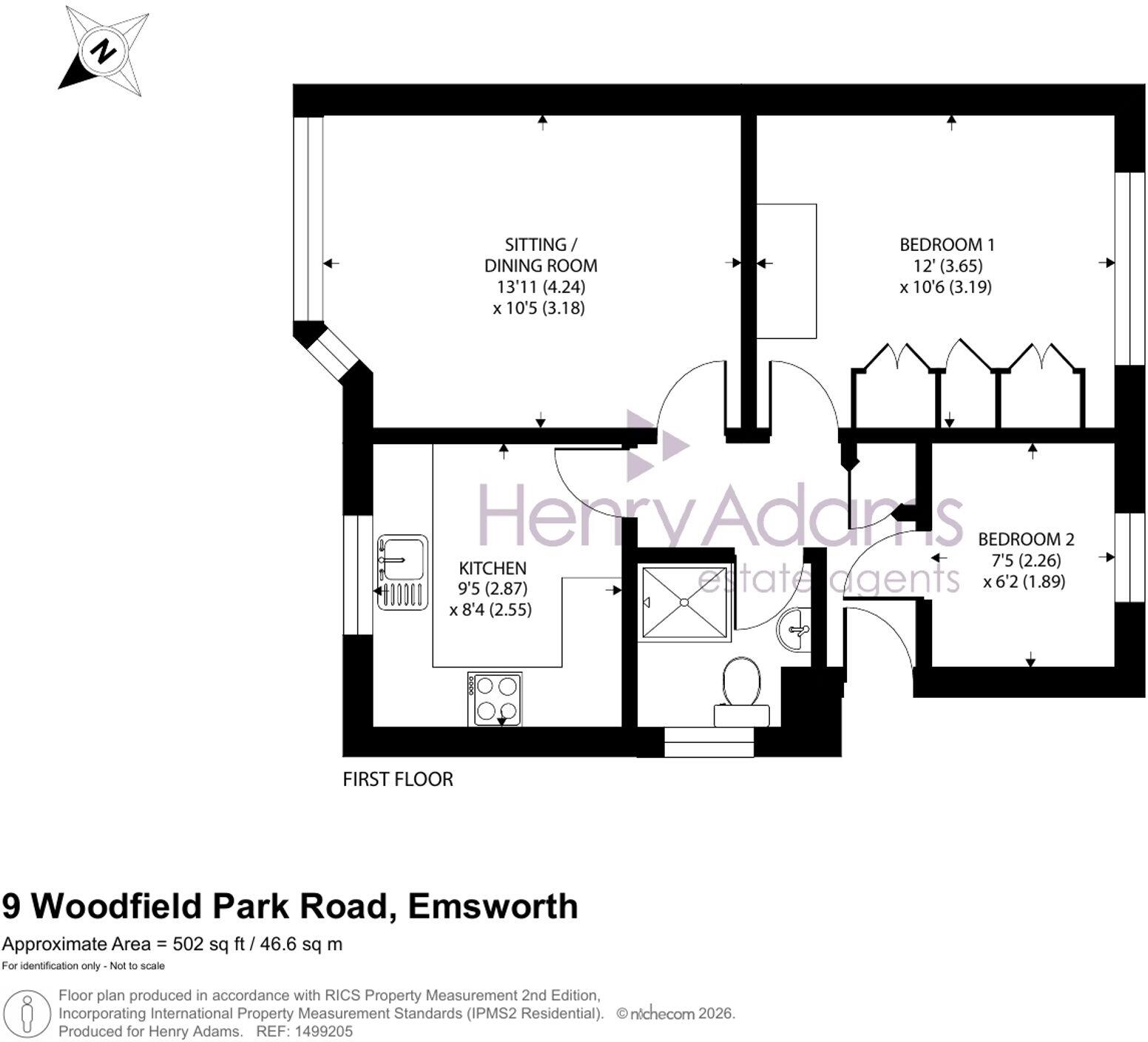 9, Woodfield Park Road, Emsworth floorplan