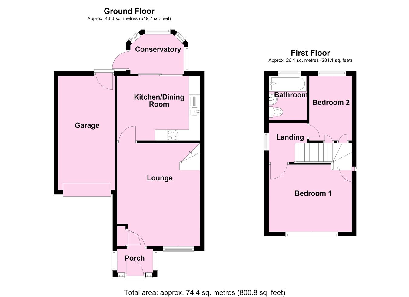 26, Field Close, Hinckley floorplan