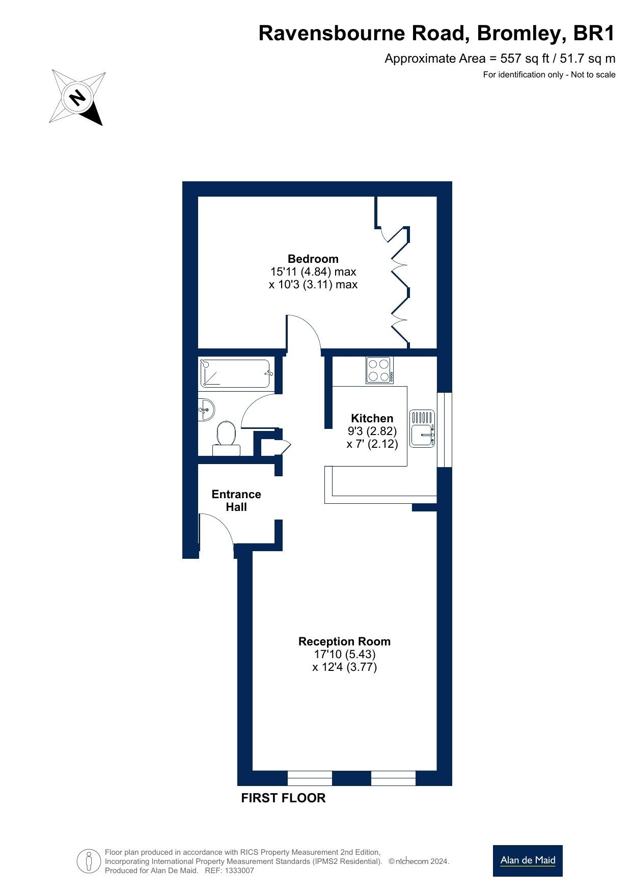 Flat 1B, 55, Ravensbourne Road, Bromley floorplan
