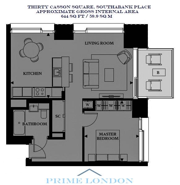 1 Bedrooms Flat to rent in Thirty Casson Square, Southbank Place, Waterloo SE1