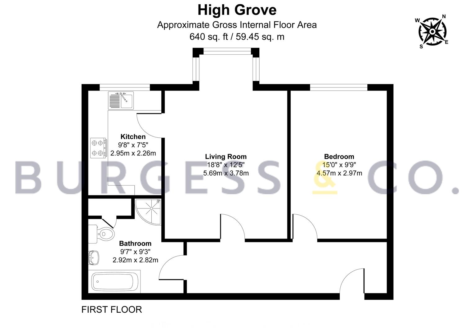 Flat 5 Highgrove, 28, De La Warr Road, Bexhill-On-Sea floorplan