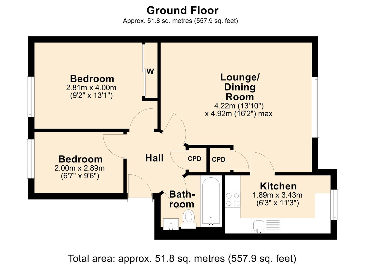 58, Frances Havergal Close, Leamington Spa floorplan