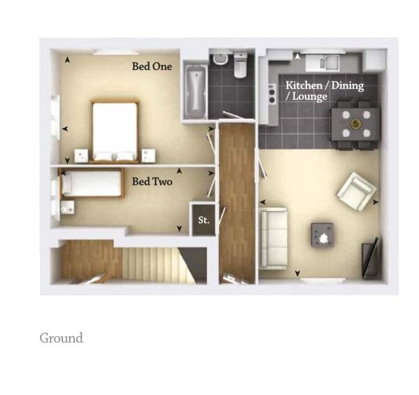 2 Bedrooms Maisonette to rent in Essington Way, Brindley Village, Stoke On Trent ST6