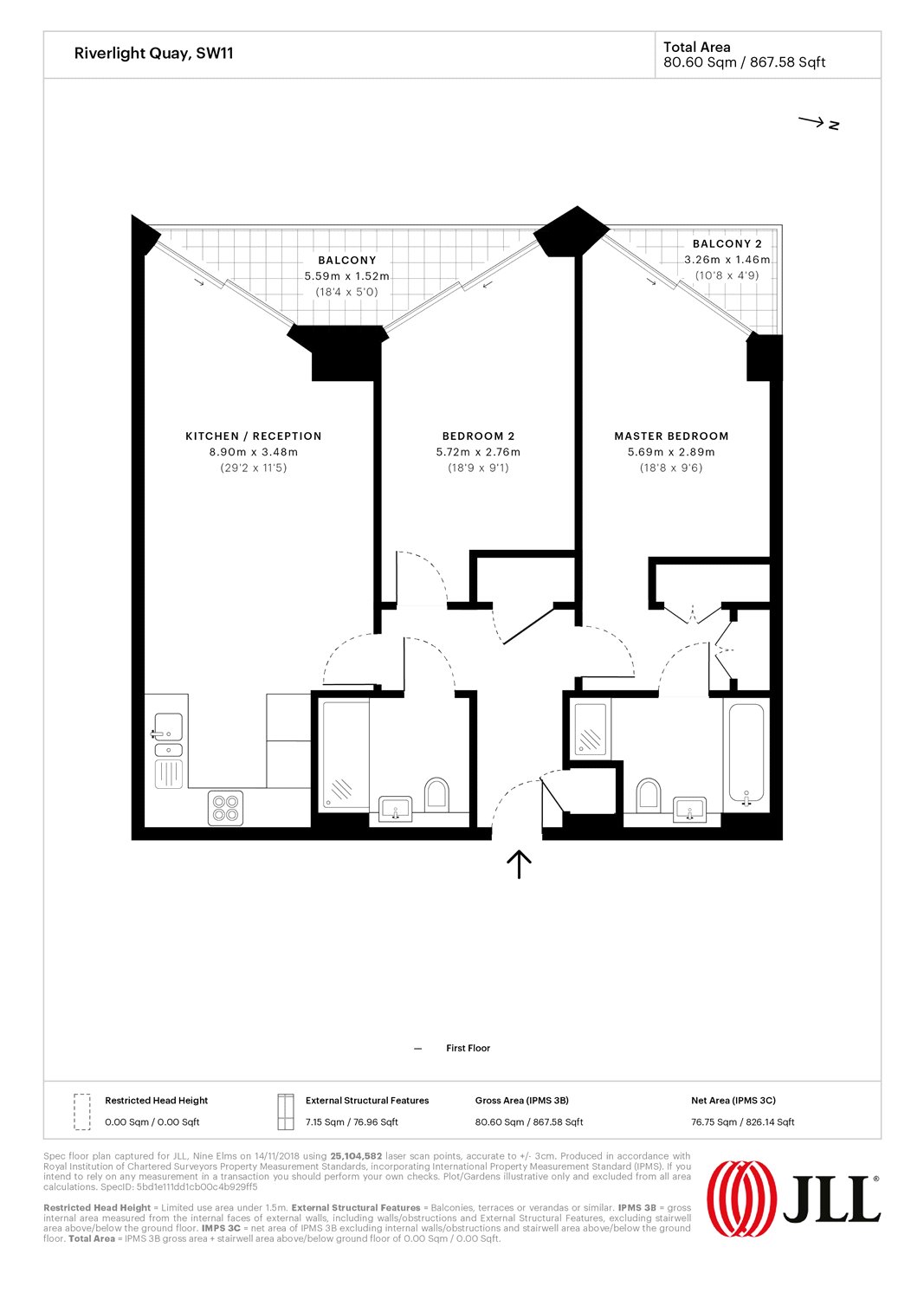 2 Bedrooms Flat to rent in Riverlight Quay, London SW11