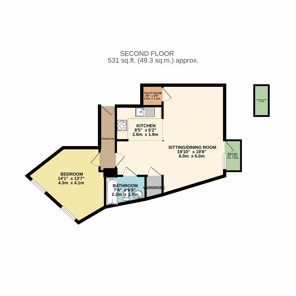 Flat Flat 6, 46, Freehold Terrace, Brighton floorplan