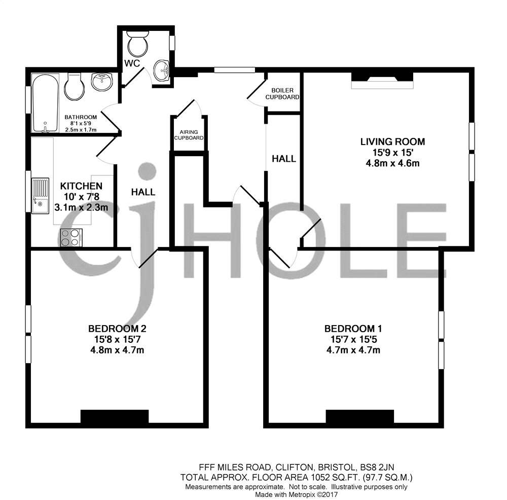 2 Bedrooms Flat to rent in Miles Road, Bristol, Somerset BS8