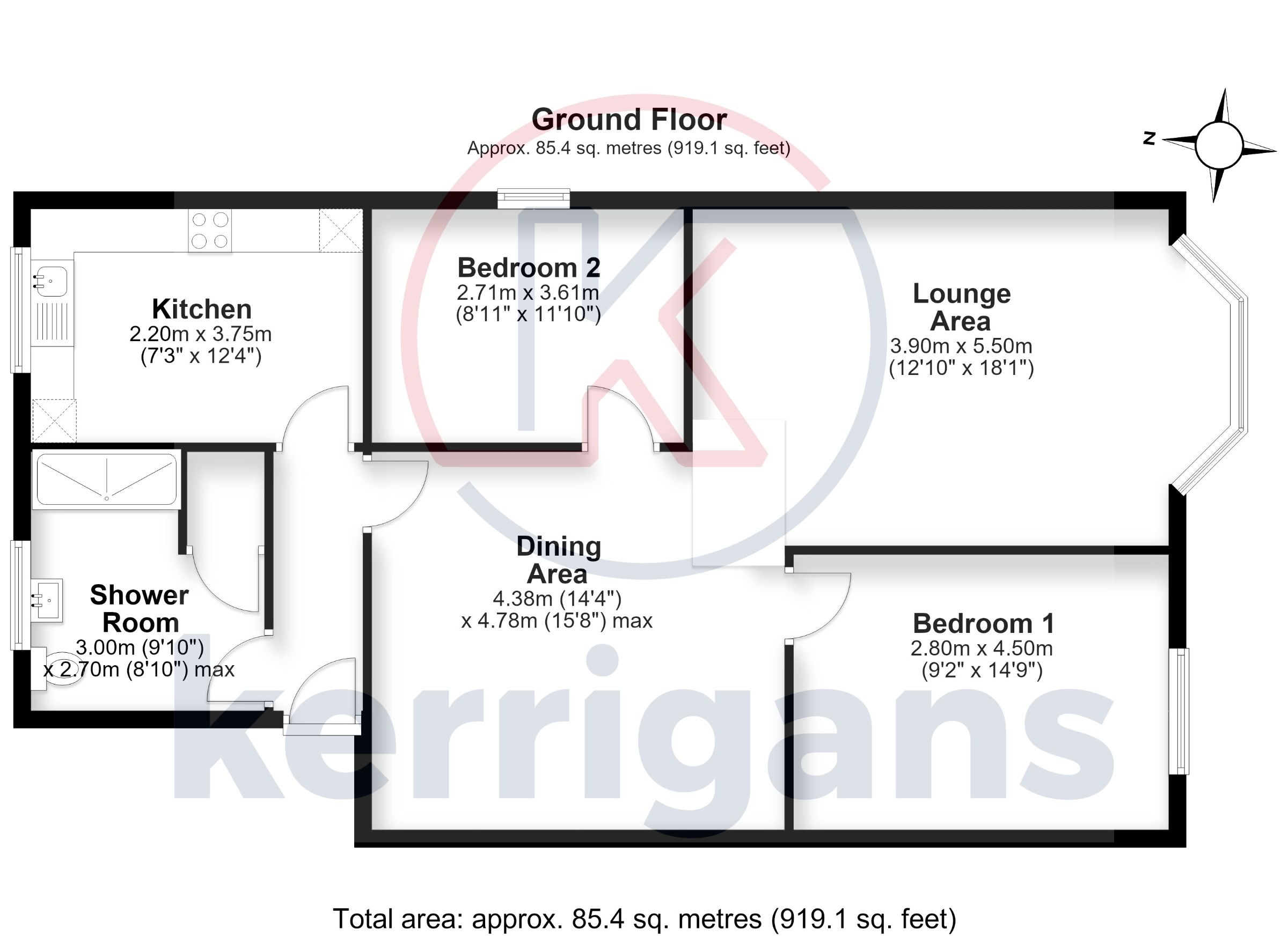 3 Fox Apartments, Stainforth floorplan